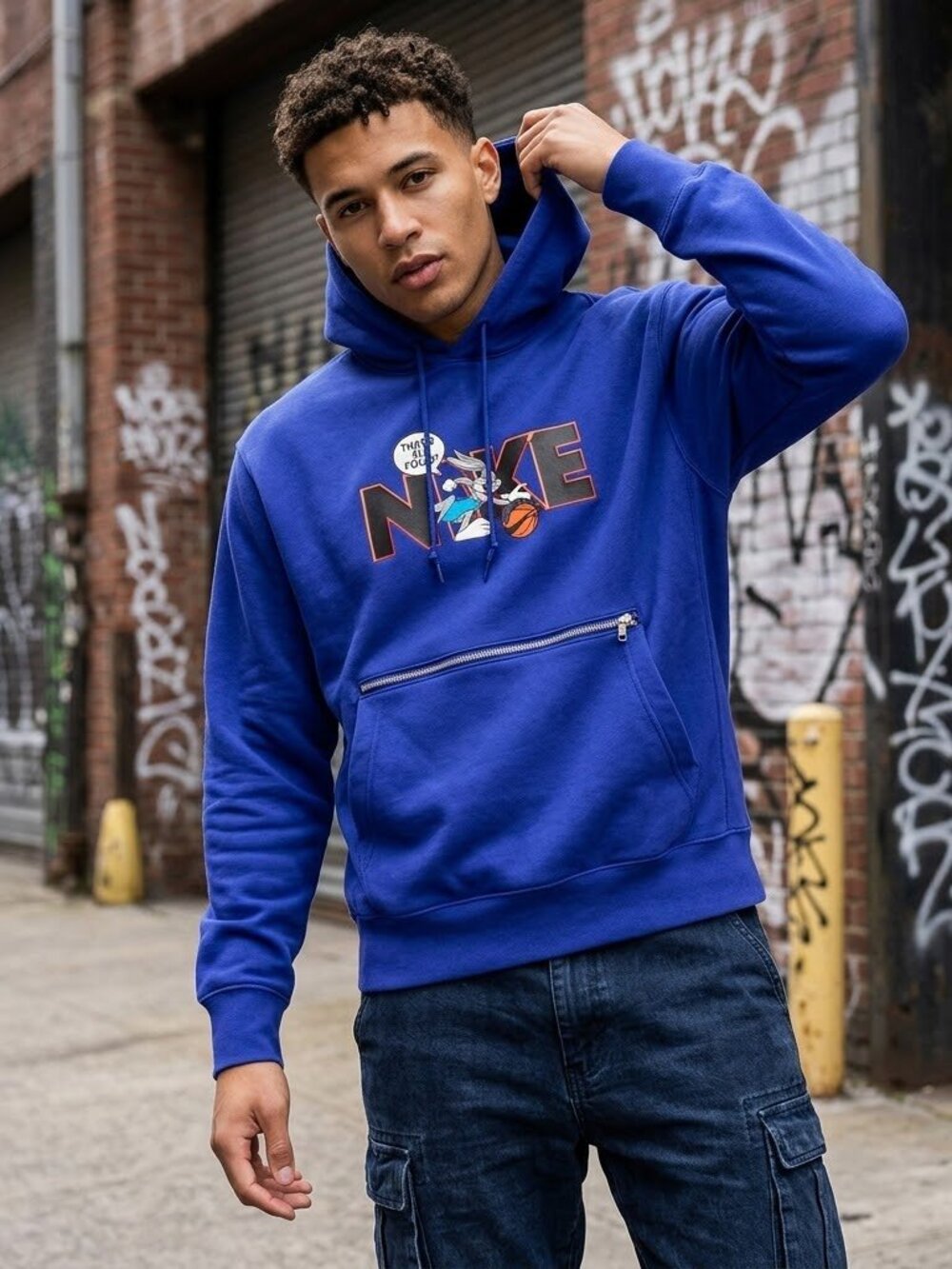 Nike Men’s Space Jam Looney Tunes Bugs Bunny purple hoodie sweatshirt, sz M